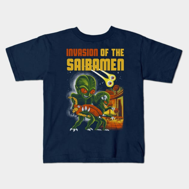 Invasion of the Saibamen Kids T-Shirt by DiegoPedauye